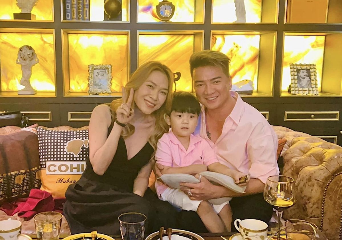 Bé Bolo - con trai Đàm Vĩnh Hưng cũng rất quý Mỹ Tâm. Ảnh: FBNV