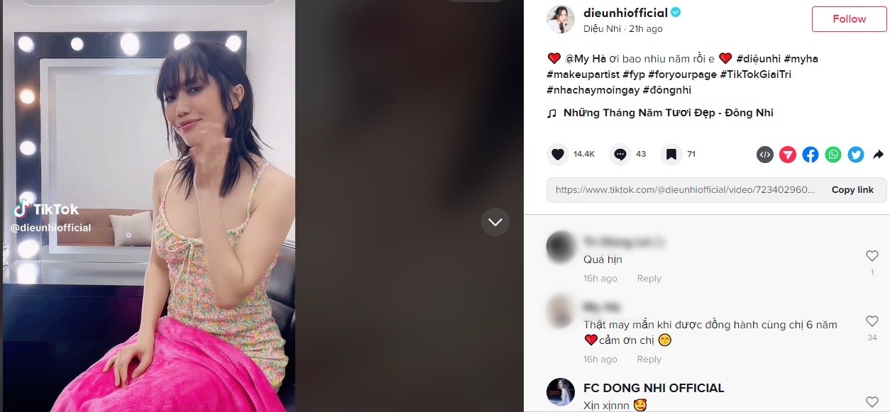 Không chỉ bắt trend của Đông Nhi, Diệu Nhi còn tinh tế PR cho sản phẩm âm nhạc mới của đàn chị. Ảnh: Chụp màn hình.