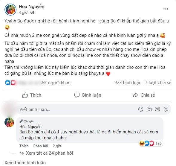 Bài đăng của Hòa Minzy. Ảnh chụp màn hình. Bài đăng của Hòa Minzy. Ảnh chụp màn hình.