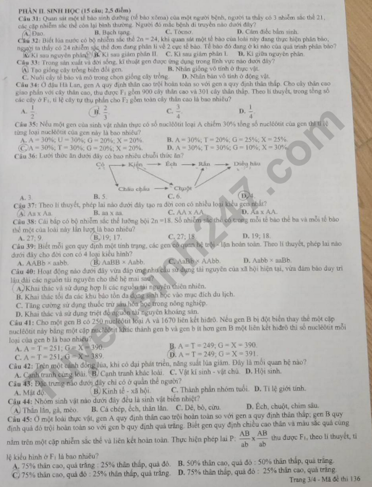 Đáp án đề thi lớp 10 môn Tổ hợp tỉnh Vĩnh Phúc năm 2023 nhanh chóng và chính xác nhất - Ảnh 3 Đáp án đề thi lớp 10 môn Tổ hợp tỉnh Vĩnh Phúc năm 2023 nhanh chóng và chính xác nhất - Ảnh 3