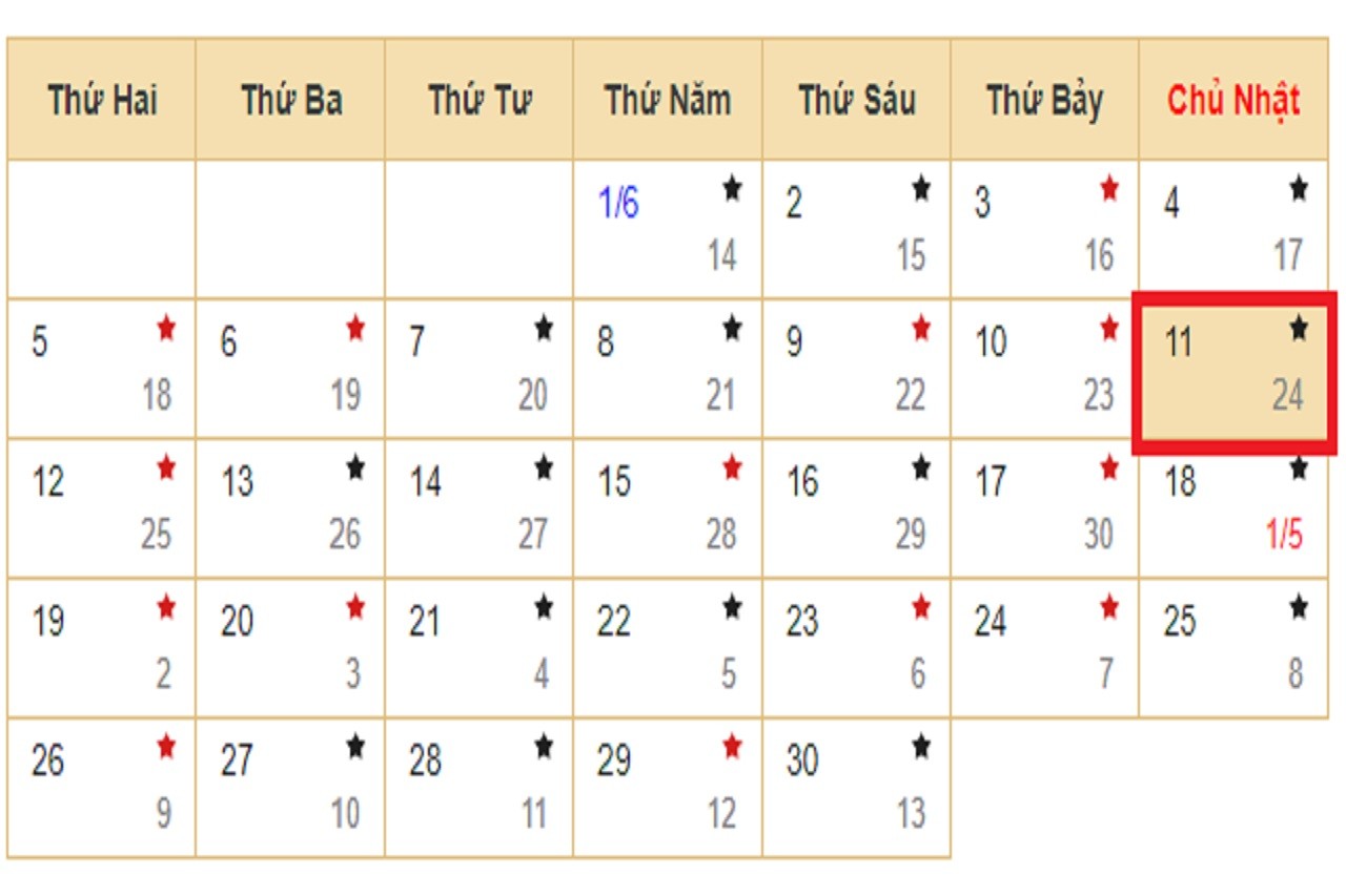 Xem lịch âm hôm nay 11/06 - Tra cứu âm lịch hôm nay ngày 24/4/2023 là ngày tốt hay xấu? Lịch vạn niên 11/6/2023. Ảnh chụp màn hình.