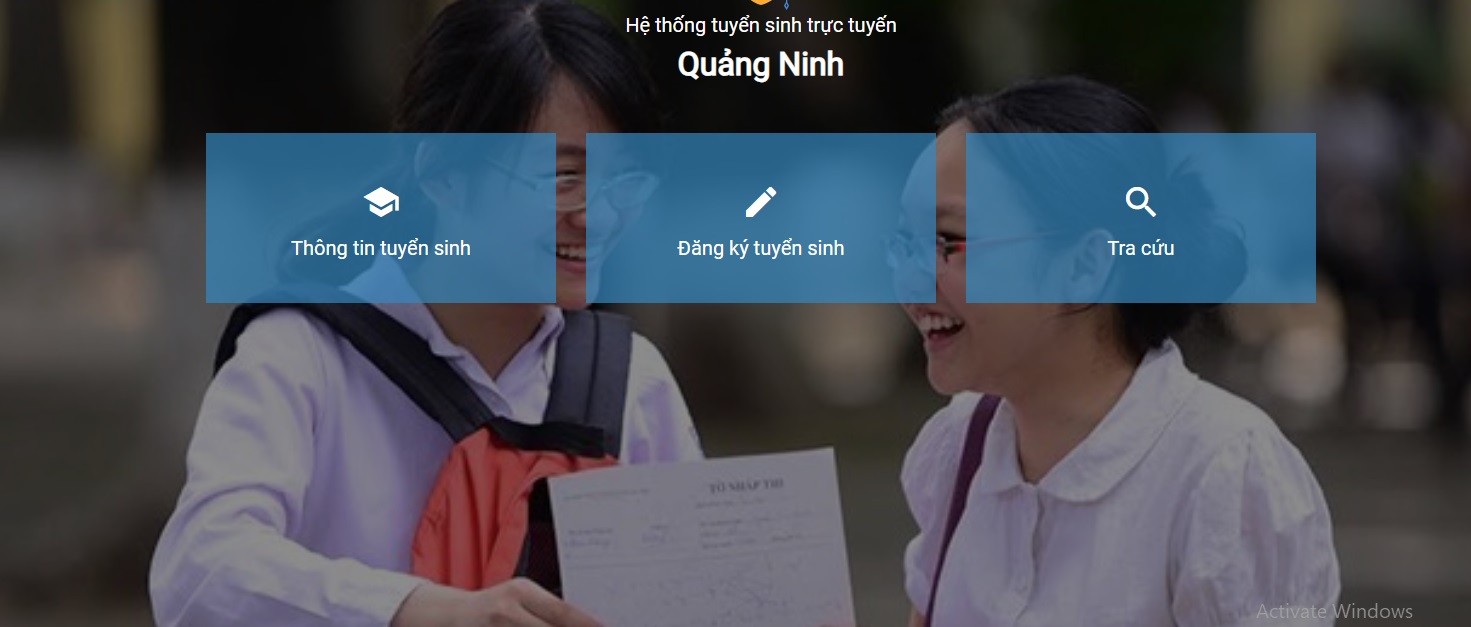 Trang tra cứu điểm thi vào lớp 10 năm 2023 của tỉnh Quảng Ninh. Ảnh chụp màn hình.