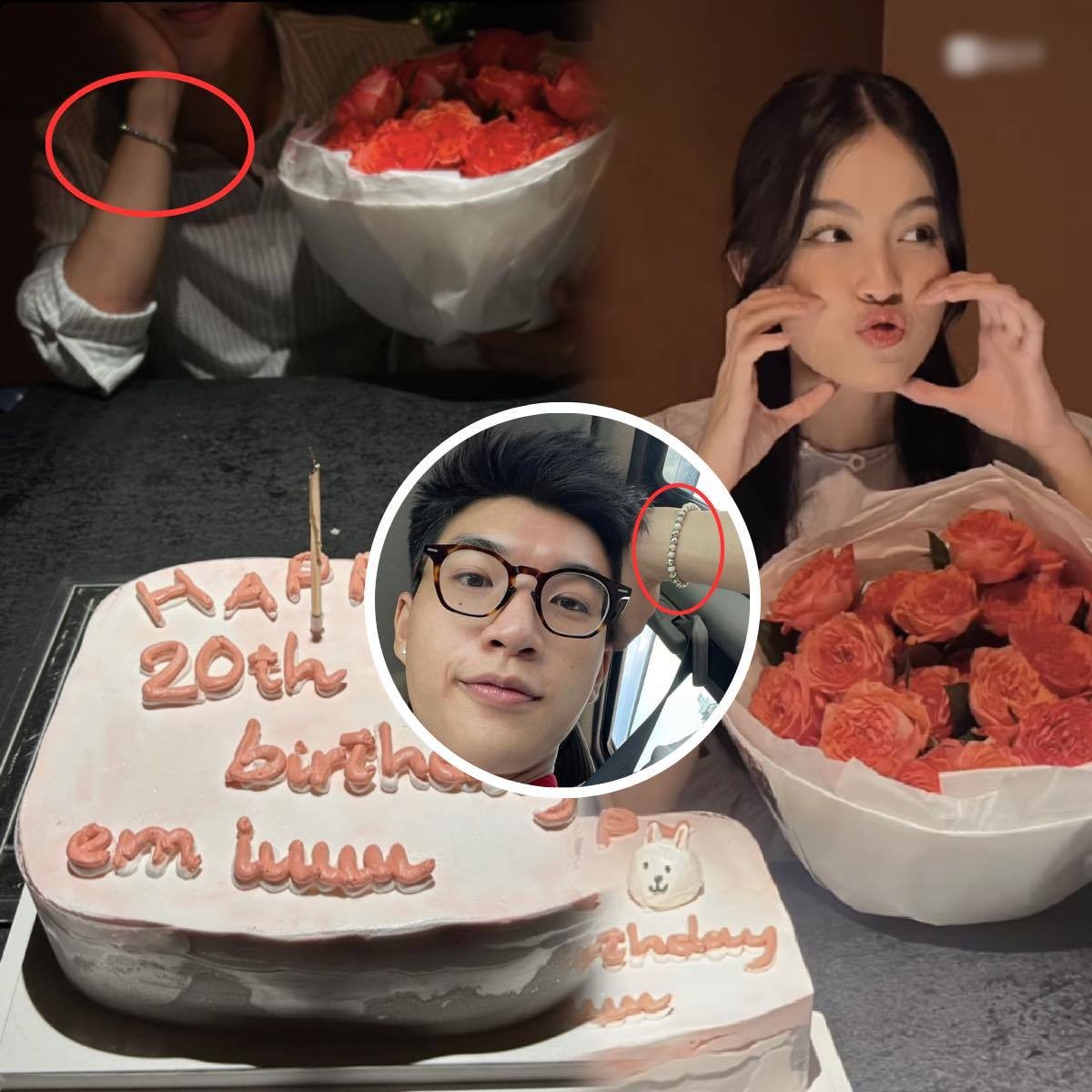 HIEUTHUHAI và bạn gái Tăng Mỹ Hàn đeo vòng tay đôi. Ảnh: Internet.