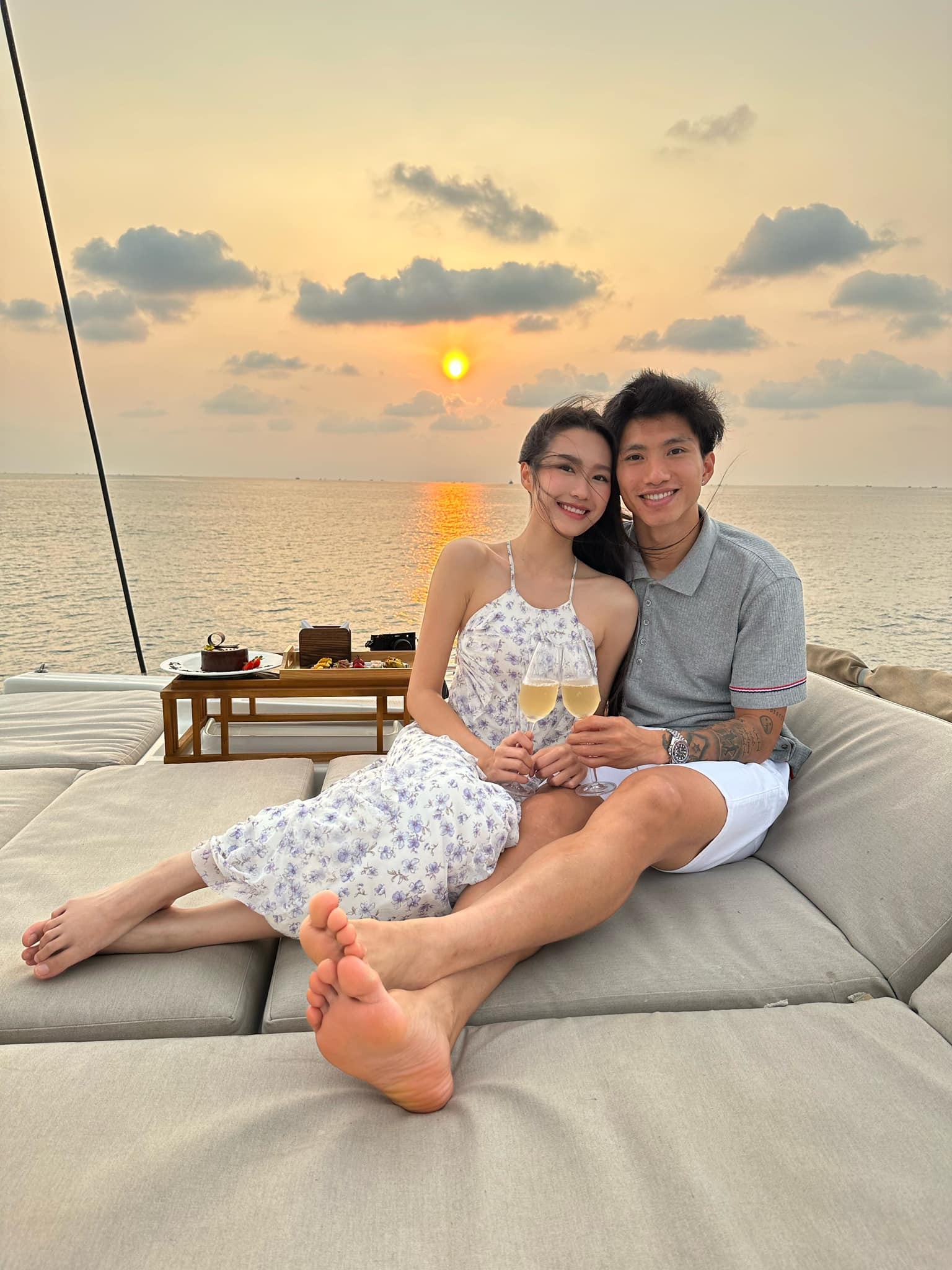 Doãn Hải My và bạn trai Đoàn Văn Hậu. Ảnh: FB Doãn Hải My