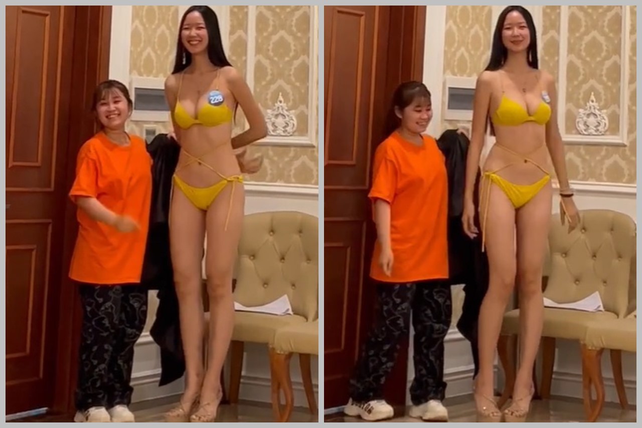 Hoa hậu Bảo Ngọc chia sẻ lại clip thời đi thi Hoa hậu khiến fan 'choáng' vì chiều cao ấn tượng. Ảnh chụp màn hình.