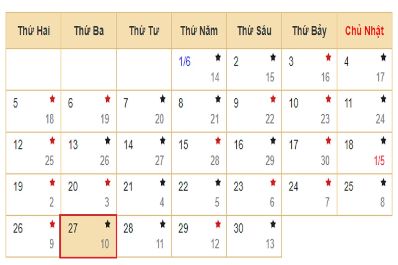 Lịch âm 27/06 - Xem lịch âm hôm nay 27/06/2023.