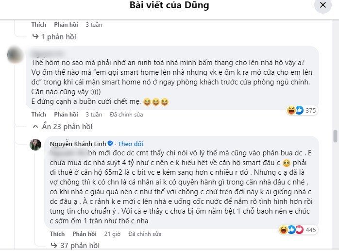 Vợ Bùi Tiến Dũng lên tiếng giải thích về tin đồn không cho chồng vào nhà. Ảnh chụp màn hình. Vợ Bùi Tiến Dũng lên tiếng giải thích về tin đồn không cho chồng vào nhà. Ảnh chụp màn hình.
