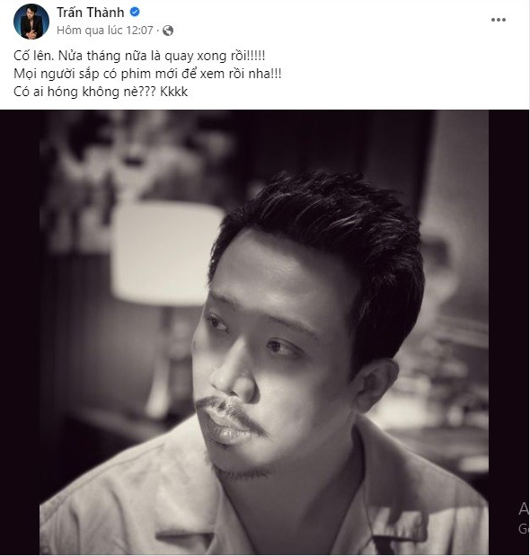 Bài đăng gần đây nhất của Trấn Thành. Ảnh chụp màn hình. Bài đăng gần đây nhất của Trấn Thành. Ảnh chụp màn hình.