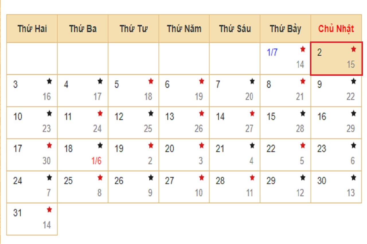 Lịch âm 2/7 - Xem lịch âm hôm nay 2/7/2023.