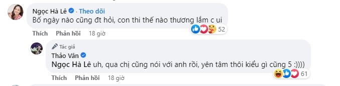 Ngọc Hà - vợ hiện tại của nghệ sĩ Công Lý bình luận dưới bài viết của Thảo Vân. Ảnh chụp màn hình. Ngọc Hà - vợ hiện tại của nghệ sĩ Công Lý bình luận dưới bài viết của Thảo Vân. Ảnh chụp màn hình.