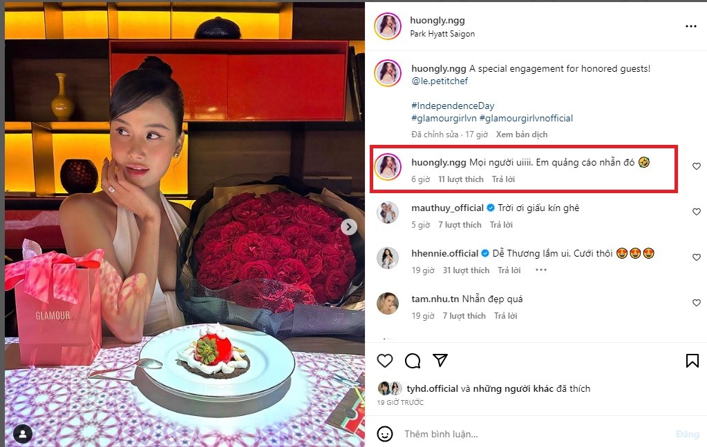 Hương Ly lên tiếng đính chính để tránh gây hiểu lầm. Ảnh chụp màn hình. Hương Ly lên tiếng đính chính để tránh gây hiểu lầm. Ảnh chụp màn hình.