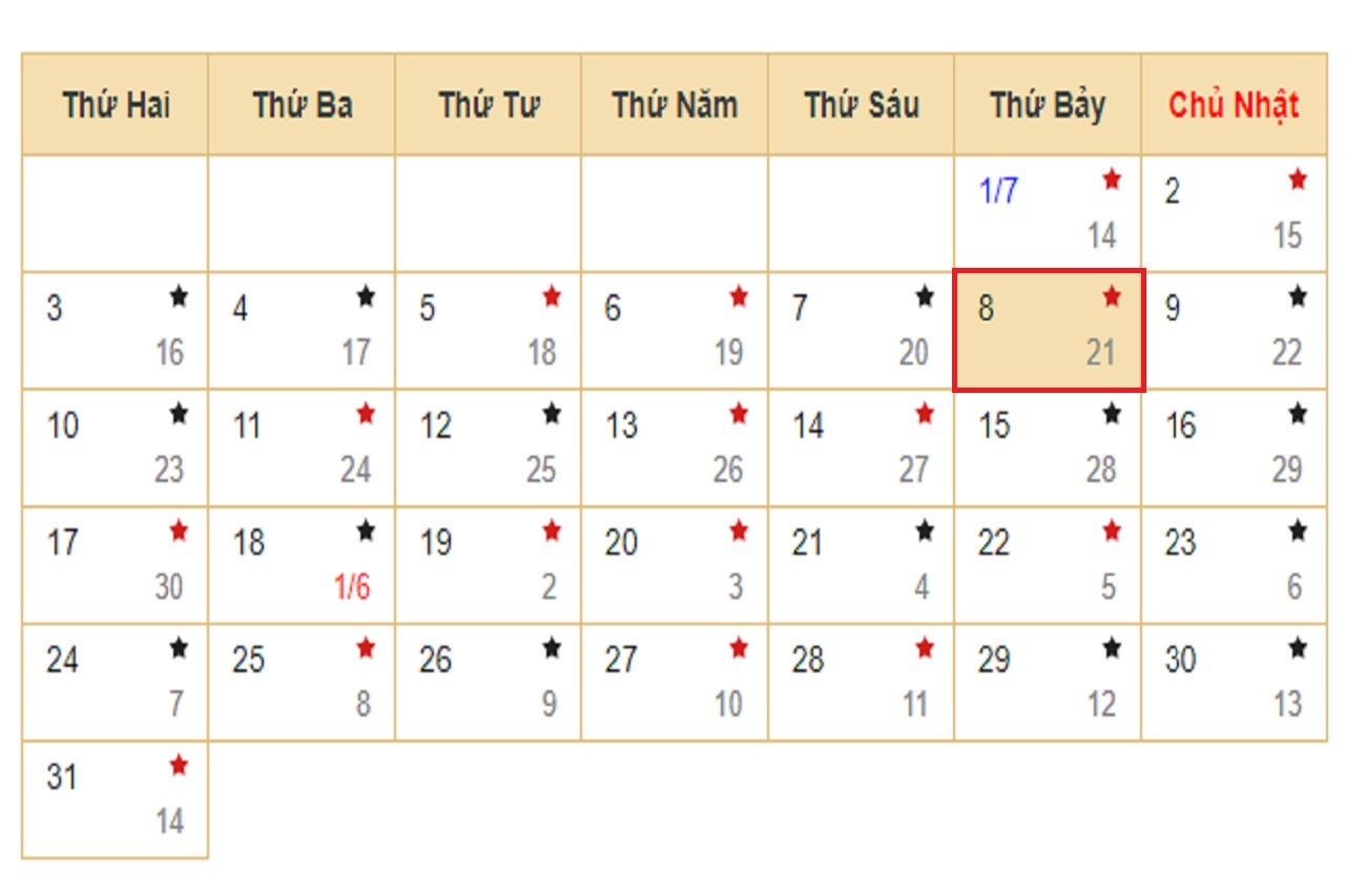 Lịch âm 8/7 - Xem lịch âm hôm nay 8/7/2023. Lịch âm 8/7 - Xem lịch âm hôm nay 8/7/2023.
