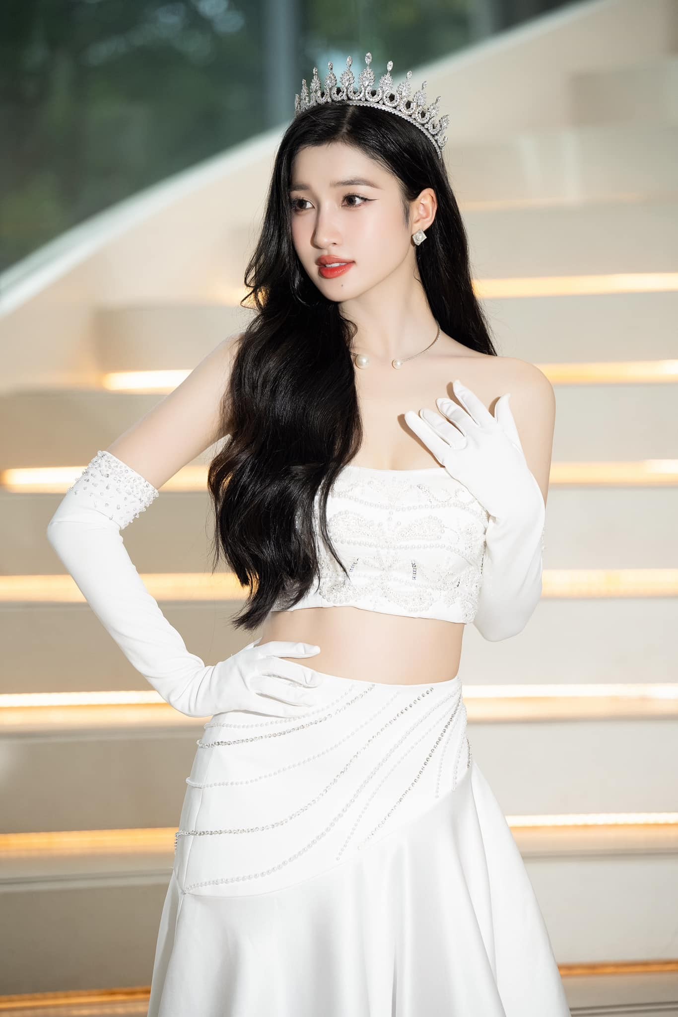 Á hậu Phương Nhi tại Lễ công bố Vòng chung kết Miss World Vietnam 2023. Ảnh: FB Nguyễn Phương Nhi.