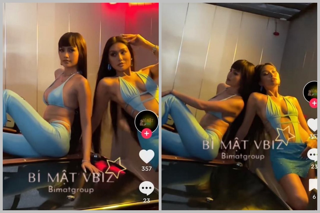 Ngọc Châu lộ vòng eo ngấn mỡ trong hình ảnh hậu trường chưa qua chỉnh sửa. Ảnh chụp màn hình.