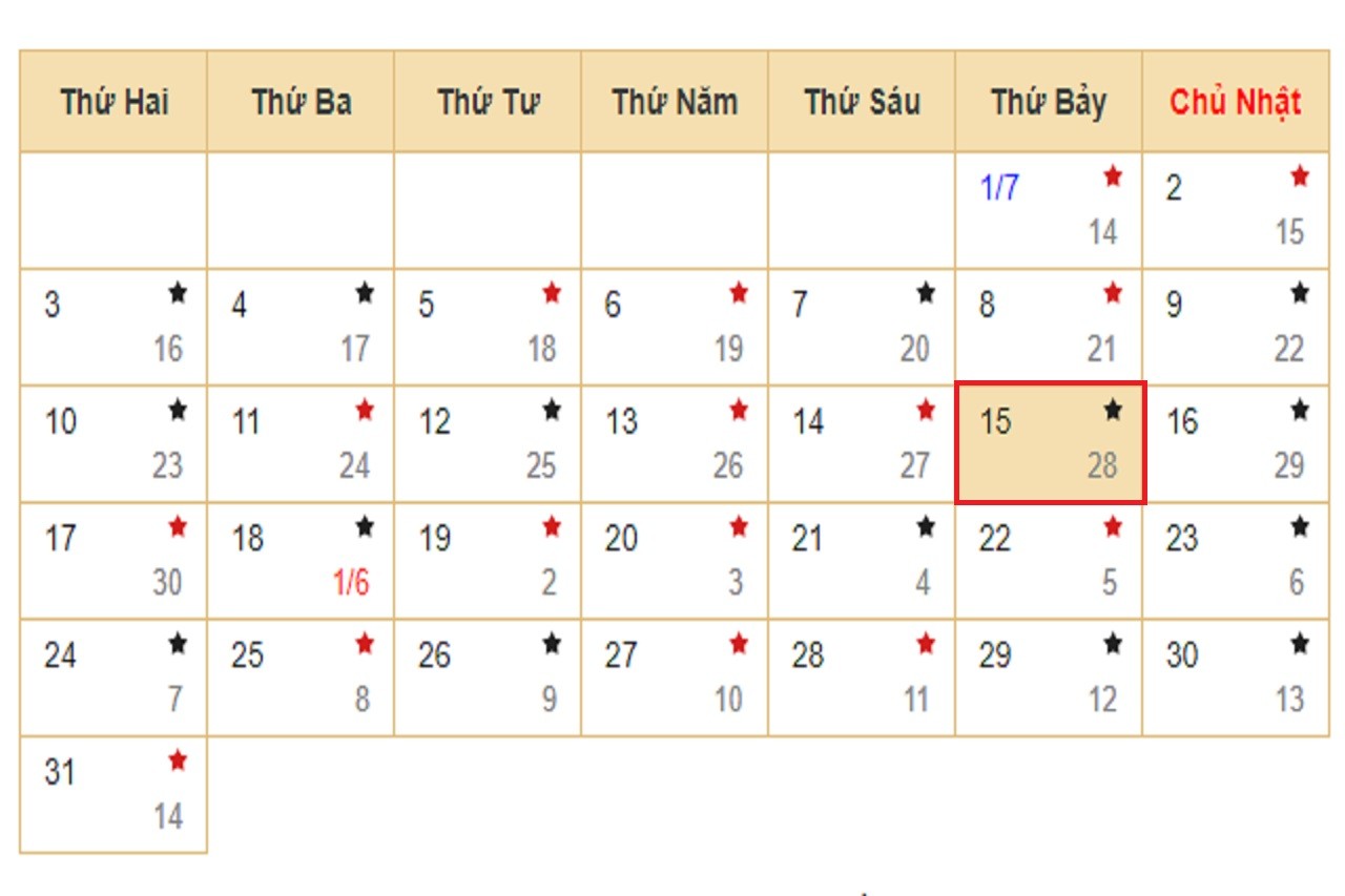 Lịch âm 15/7 - Xem lịch âm hôm nay 15/7/2023. Lịch âm 15/7 - Xem lịch âm hôm nay 15/7/2023.