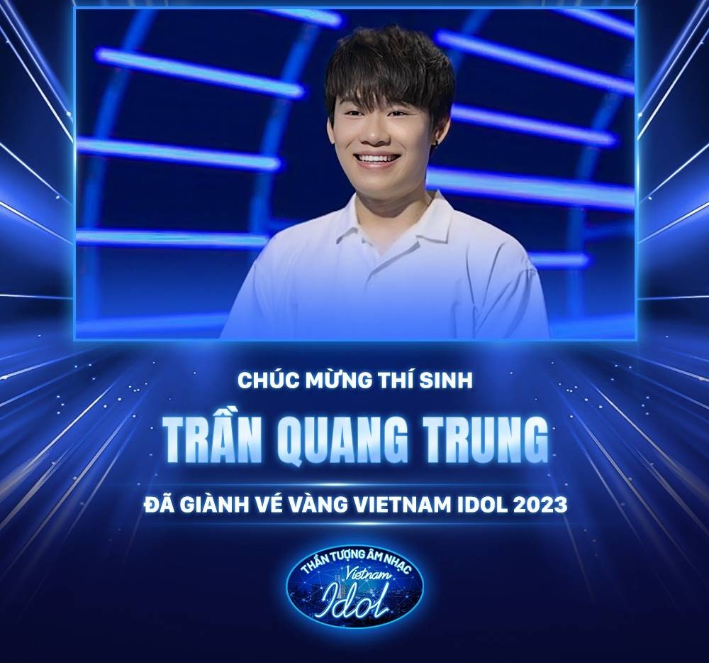 Quang Trung giành vé vàng bước vào vòng tiếp theo của chương trình. Ảnh: Fanpage Vietnam Idol Quang Trung giành vé vàng bước vào vòng tiếp theo của chương trình. Ảnh: Fanpage Vietnam Idol