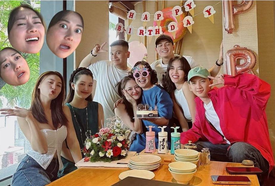 Ninh Dương Lan Ngọc khoe ảnh đi ăn sinh nhật nghệ sĩ Lê Khanh cùng các đồng nghiệp như Thùy Anh, Diệu Nhi. Ảnh FB Lan Ngọc.