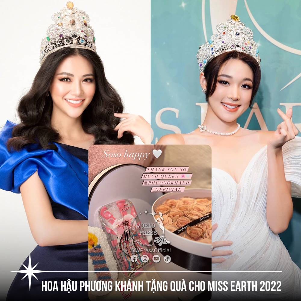 Hoa Hậu Phương Khánh tặng quà cho Mina Sue Choi. Ảnh: Wpress. Hoa Hậu Phương Khánh tặng quà cho Mina Sue Choi. Ảnh: Wpress.