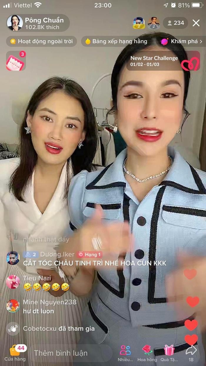 Pông Chuẩn và Diệp Lâm Anh. Ảnh FB Pông Chuẩn.