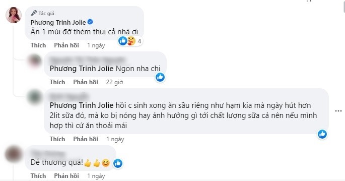 Phương Trinh Jolie cho biết vì quá thèm nên cô chỉ ăn một múi mà thôi. Ảnh chụp màn hình. Phương Trinh Jolie cho biết vì quá thèm nên cô chỉ ăn một múi mà thôi. Ảnh chụp màn hình.