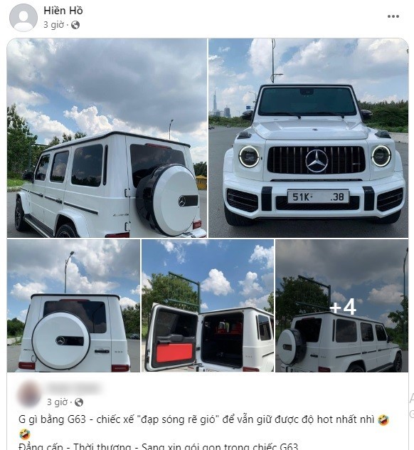 Tài khoản Facebook cá nhân của Hiền Hồ cũng share lại bài đăng rao bán xe như một động thái xác nhận đây là xe của cô. Ảnh chụp màn hình. Tài khoản Facebook cá nhân của Hiền Hồ cũng share lại bài đăng rao bán xe như một động thái xác nhận đây là xe của cô. Ảnh chụp màn hình.