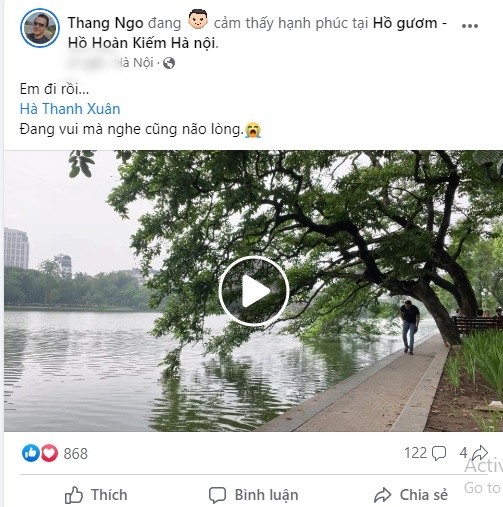 Bài đăng của Thắng Ngô. Ảnh chụp màn hình. Bài đăng của Thắng Ngô. Ảnh chụp màn hình.