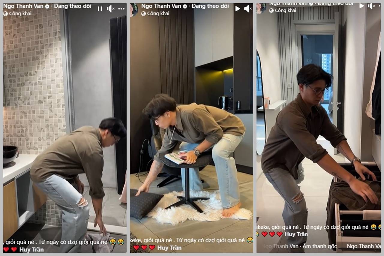 Huy Trần sống gọn gàng, ngăn nắp hơn từ khi có vợ. Ảnh chụp màn hình.