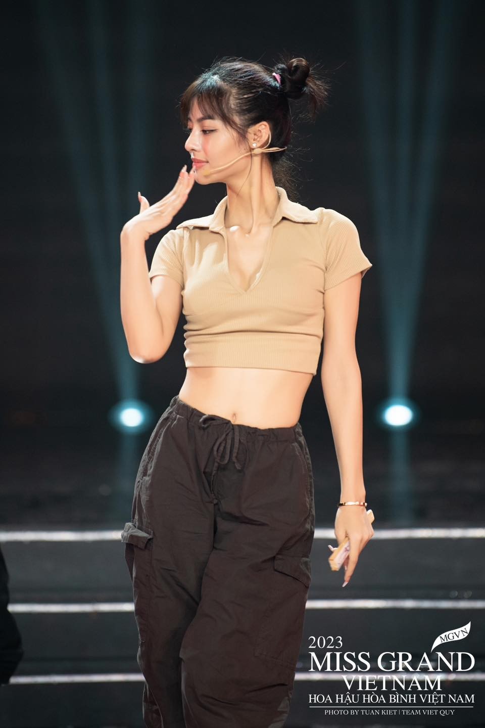 Lona Kiều Loan tập duyệt cho đêm chung kết. Ảnh: Miss Grand Vietnam