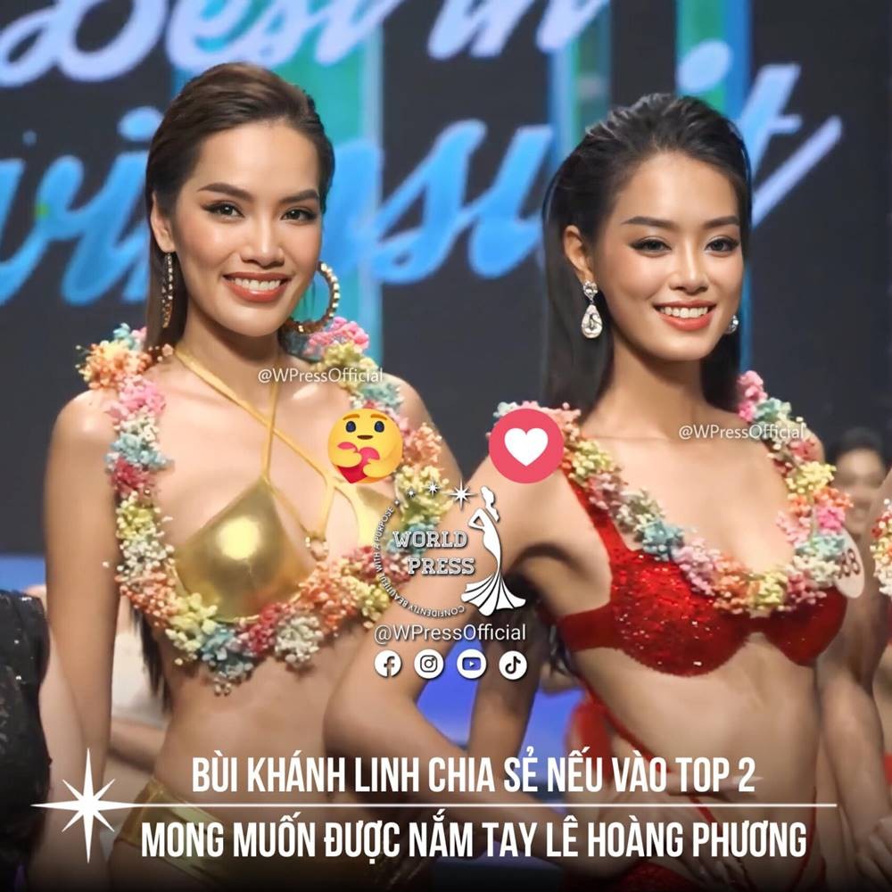Lê Hoàng Phương và Bùi Khánh Linh. Ảnh FB World Press.