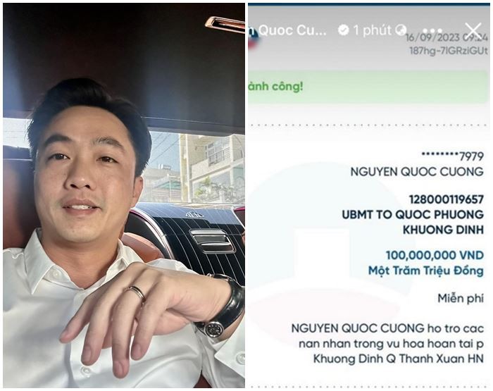 Doanh nhân Cường Đô la cũng ủng hộ 100 triệu đồng. Doanh nhân Cường Đô la cũng ủng hộ 100 triệu đồng.