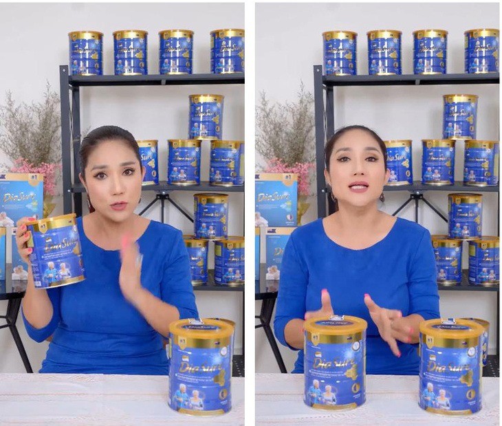 Cát Tường trong một quảng cáo sữa. Cát Tường trong một quảng cáo sữa.