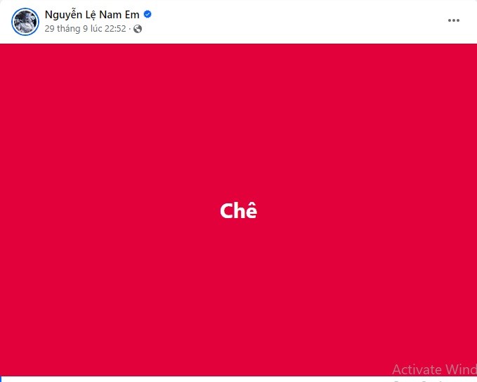 Bài đăng của Nam Em - em gái Lệ Nam gây nhiều tranh cãi. Ảnh chụp màn hình.