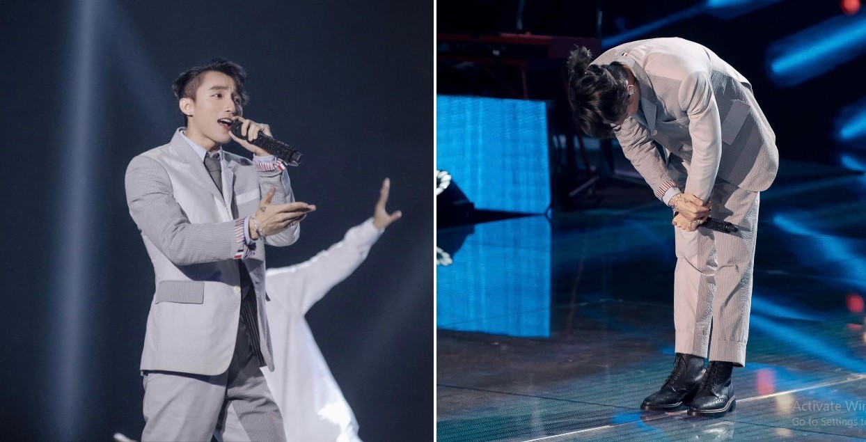 Sơn Tùng cúi đầu cảm ơn nhạc sĩ Huy Tuấn.