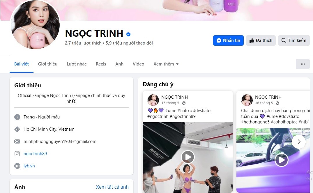 Trang Fanpage Ngọc Trinh... Trang Fanpage Ngọc Trinh...