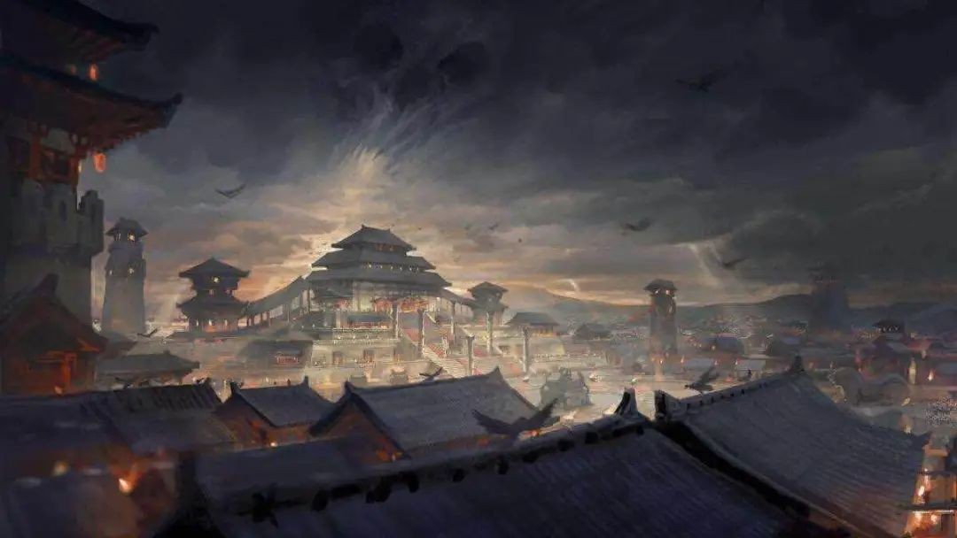 Tranh vẽ cung điện A Phòng lửa cháy 3 tháng không tắt. Ảnh Internet.