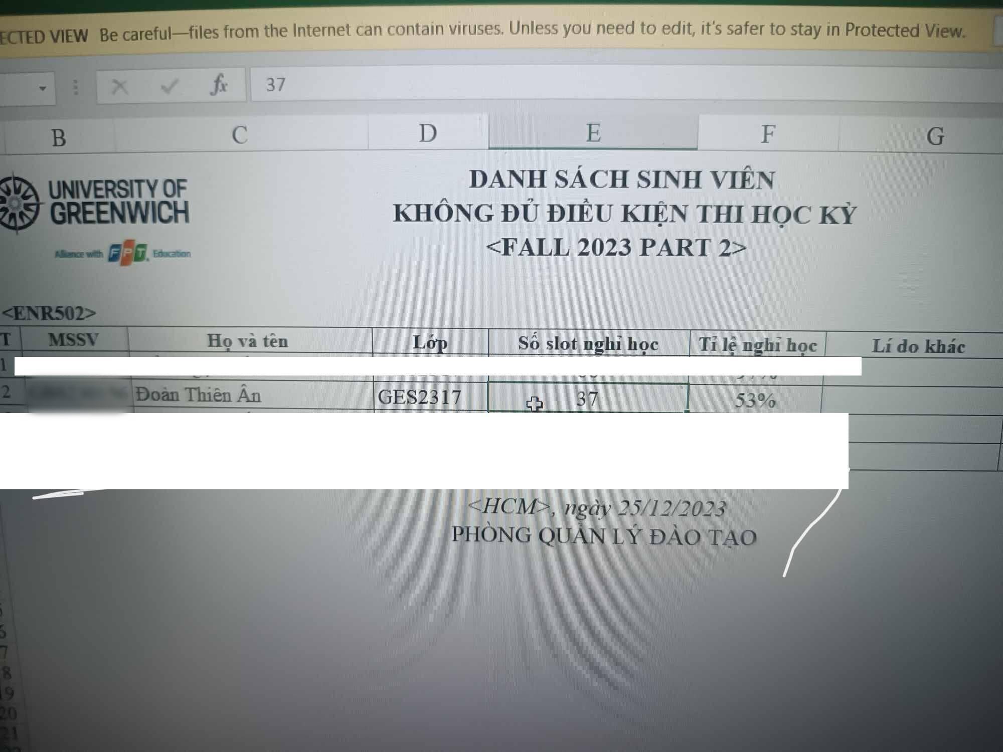 Nhiều người cũng đưa ra nghi vấn danh sách này là giả mạo vì không có dấu mộc của nhà trường. Nhiều người cũng đưa ra nghi vấn danh sách này là giả mạo vì không có dấu mộc của nhà trường.