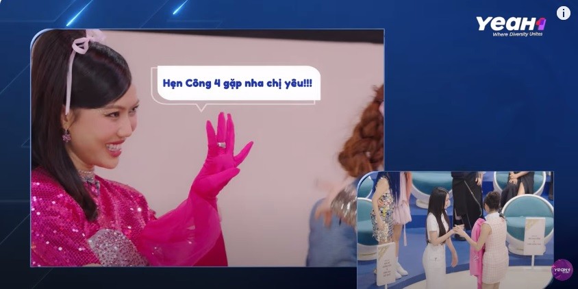 Lan Ngọc - Diệu Nhi hẹn chung nhóm ở Công 4. Ảnh chụp màn hình.