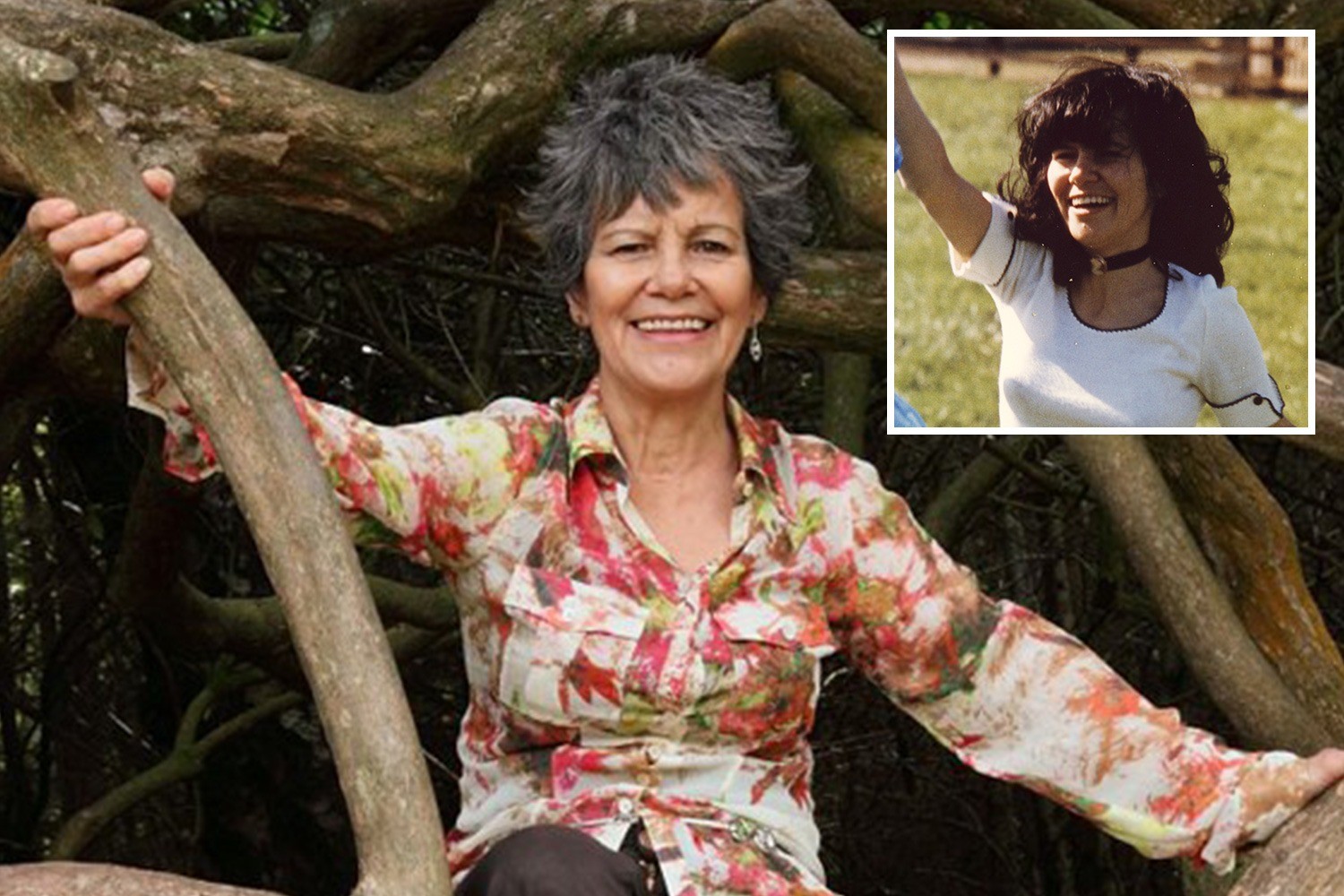 Bà Marina thời trẻ (ảnh vuông nhỏ) và hiện tại đã bước sang tuổi 73.