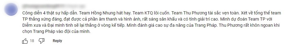 Những bình luận của khán giả sau khi xem công diễn 4 của các chị đẹp. Ảnh chụp màn hình. Những bình luận của khán giả sau khi xem công diễn 4 của các chị đẹp. Ảnh chụp màn hình.