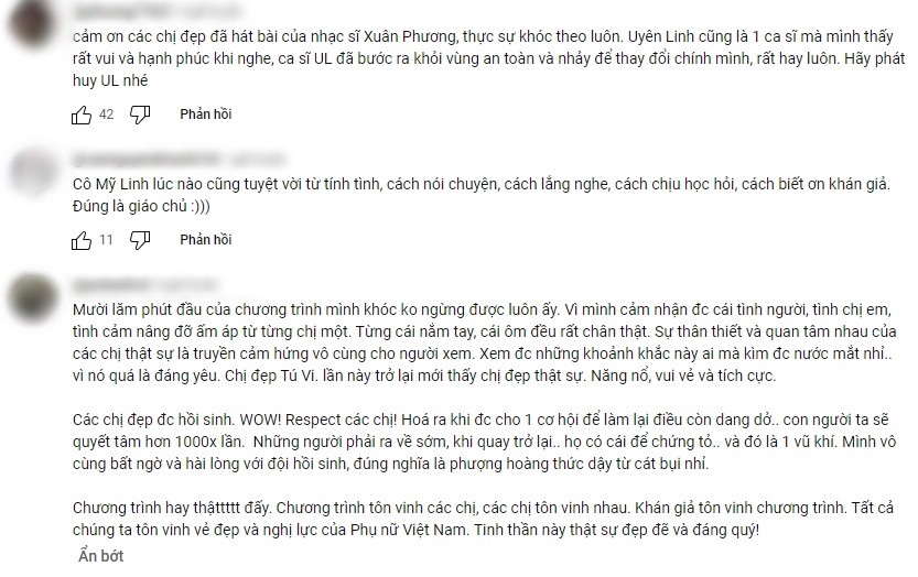 Chị Đẹp tập 12 đạt 1 triệu lượt xem, được khen: 'Chương trình tôn vinh các chị. Khán giả tôn vinh chương trình' - Ảnh 3 Chị Đẹp tập 12 đạt 1 triệu lượt xem, được khen: 'Chương trình tôn vinh các chị. Khán giả tôn vinh chương trình' - Ảnh 3
