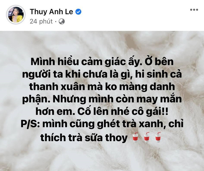 Vợ Đăng Khôi đồng cảm với Thiều Bảo Trâm. Ảnh chụp màn hình. Vợ Đăng Khôi đồng cảm với Thiều Bảo Trâm. Ảnh chụp màn hình.