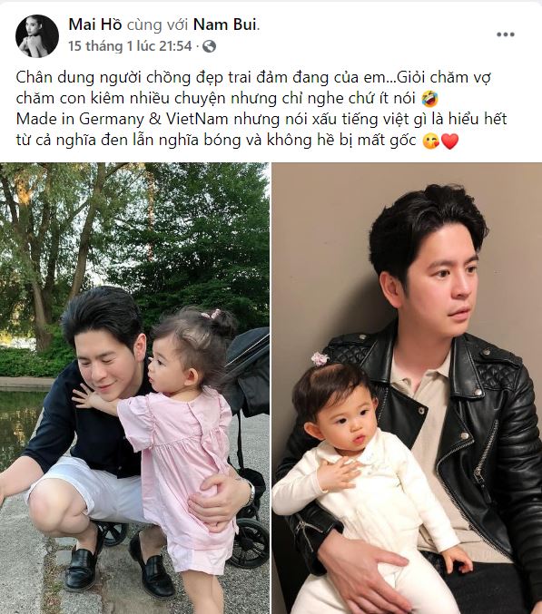Mai Hồ khoe ông xã Việt kiều cùng con gái. Ảnh chụp màn hình Mai Hồ khoe ông xã Việt kiều cùng con gái. Ảnh chụp màn hình