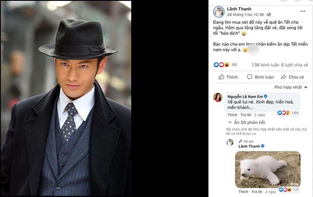 Lãnh Thanh chia sẻ chuyện về quê trên trang cá nhân. Ảnh chụp màn hình