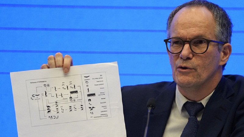 Chuyên gia Peter Ben Embarek của WHO trong cuộc họp báo.Ảnh AP