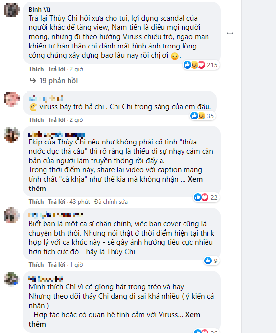Những bình luận của dân mạng sau bản cover của Thùy Chi. Ảnh chụp màn hình Những bình luận của dân mạng sau bản cover của Thùy Chi. Ảnh chụp màn hình