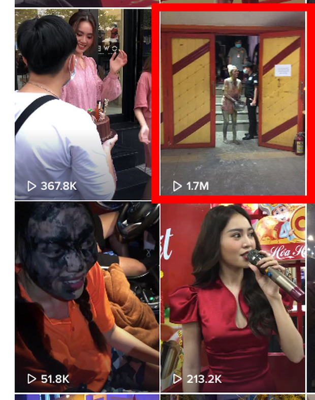 Video rắc bột của Ninh Dương Lan Ngọc nhận được 1,7 triệu view. Ảnh chụp màn hình Video rắc bột của Ninh Dương Lan Ngọc nhận được 1,7 triệu view. Ảnh chụp màn hình