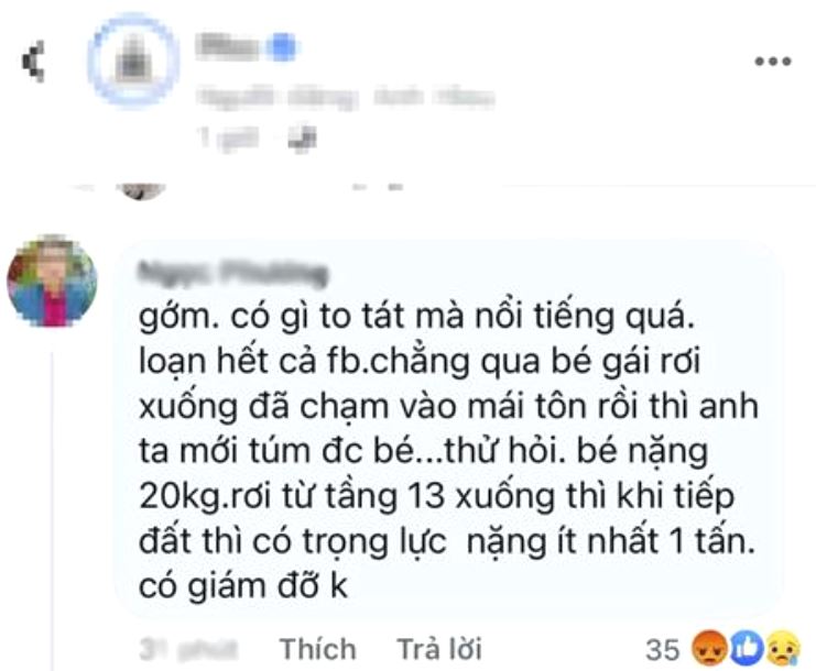 Phát ngôn gây tranh cãi trên mạng xã hội của một cư dân mạng. Ảnh chụp màn hình Phát ngôn gây tranh cãi trên mạng xã hội của một cư dân mạng. Ảnh chụp màn hình