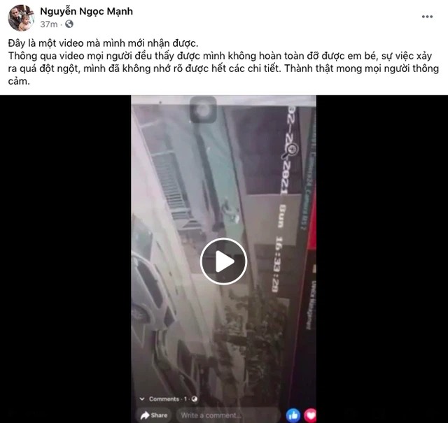 Anh Mạnh cũng chia sẻ lại video này cùng lời nhắn trên trang cá nhân. Ảnh internet Anh Mạnh cũng chia sẻ lại video này cùng lời nhắn trên trang cá nhân. Ảnh internet