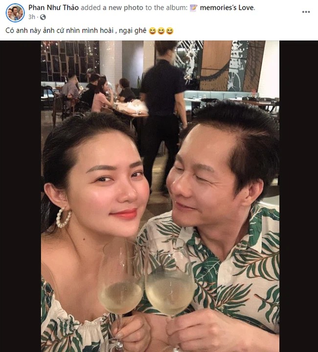 Phan Như Thảo tình tứ bên ông xã hơn 26 tuổi. Ảnh internet