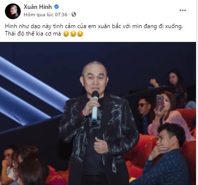 Xuân Hinh đăng hình ảnh với Xuân Bắc với lời than. Ảnh chụp màn hình Xuân Hinh đăng hình ảnh với Xuân Bắc với lời than. Ảnh chụp màn hình